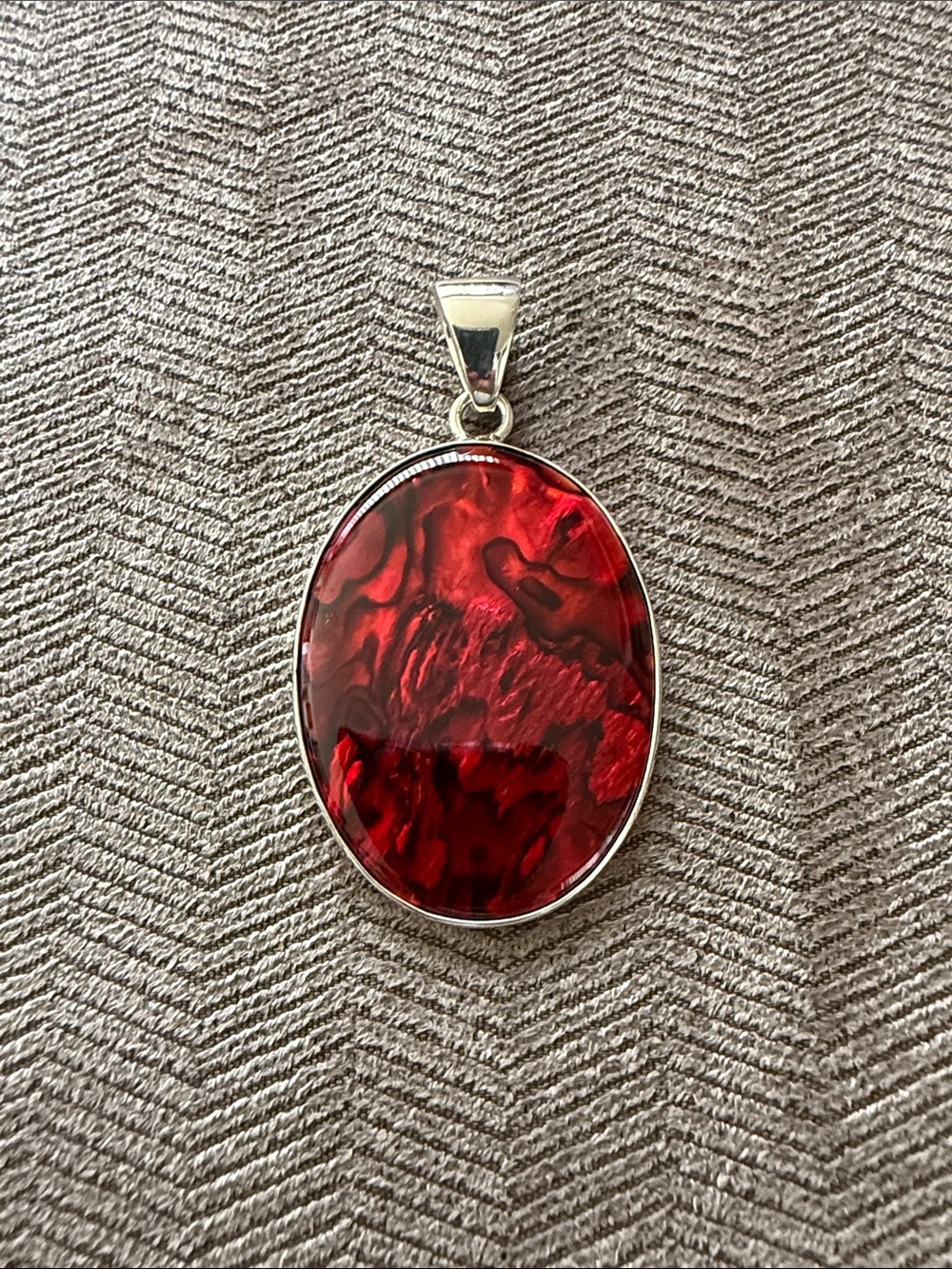 Charles Albert Red Abalone Oval Pendant - NEW!